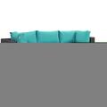 Modway Furniture Convene Outdoor Patio Sectional Set, Espresso Turquoise, 5Pk EEI-2172-EXP-TRQ-SET